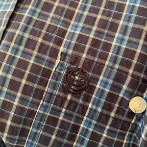 GEORGE STRAIT BY WRANGLER MEN'S PLAID PRINT LONG SLEEVE BUTTON-DOWN